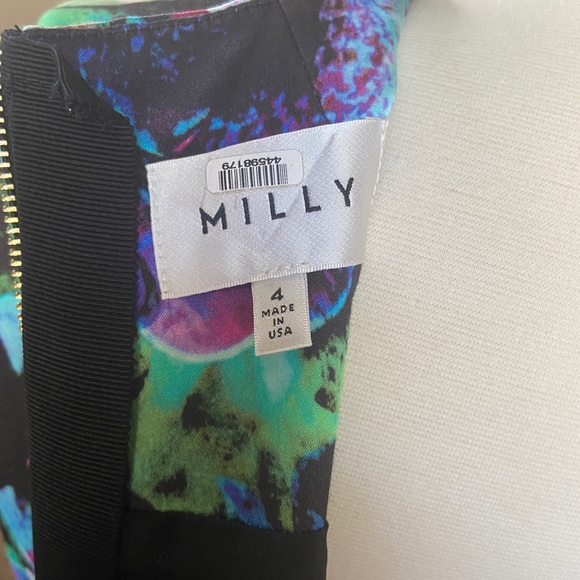 MILLY Abstract Print Empire/A-Line Dress Sz4 - Picture 5 of 5